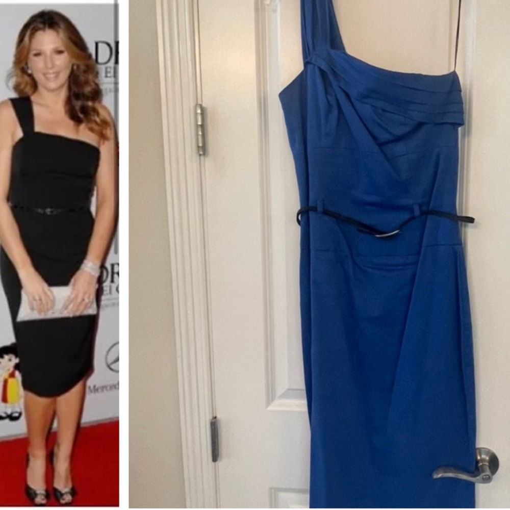 Celebrity favorite Black Halo dress in Cobalt Blue, Size Medium